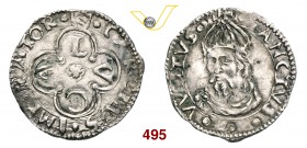 LUCCA REPUBBLICA (1369-1799) Grosso da 3 Bolognini, dopo il 1450, armetta Arnolfini. D/ LVCA a croce R/ Il Volto Santo, coronato, di 3/4 a s. CNI 248 ...