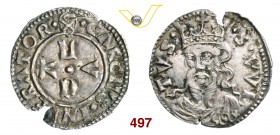 LUCCA REPUBBLICA (1369-1799) Grossetto da 2 Bolognini, dopo il 1450, armetta Balbani. D/ LVCA a croce R/ Il Volto Santo, coronato, di 3/4 a s. MIR tip...