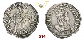 LUCCA REPUBBLICA (1369-1799) Grosso da 6 bolognini, 1552, armetta Pippi. D/ LVCA a croce R/ Il Volto Santo, coronato, di 3/4 a s. CNI 343/344 MIR 187/...