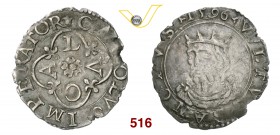 LUCCA REPUBBLICA (1369-1799) Grosso da 3 bolognini, 1596. D/ LVCA a croce entro cornice R/ Il Volto Santo, coronato, di 3/4 a s. CNI 499 MIR 190 (nota...