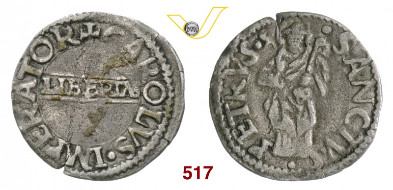 LUCCA REPUBBLICA (1369-1799) Mezzo Grosso. D/ Fascia dritta con LIBERTAS R/ San ...