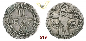 LUCCA REPUBBLICA (1369-1799) Santacroce da 15 bolognini, 1564. D/ LVCA a croce R/ Il Volto Santo, a figura intera, in croce. CNI - MIR - Bellesia pag....
