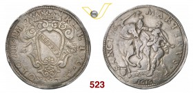 LUCCA REPUBBLICA (1369-1799) Ducatone, 1616. D/ Stemma coronato R/ San Martino, a cavallo, divide il mantello col povero. CNI 625 MIR 202/2 (R5, senza...