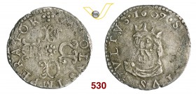 LUCCA REPUBBLICA (1369-1799) Barbone da 6 bolognini, 1609, senza armetta. D/ LVCA a croce R/ Il Volto Santo, coronato, di 3/4 a s. CNI tipo 604 MIR ti...