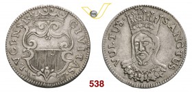 LUCCA REPUBBLICA (1369-1799) Barbone da 6 bolognini, 1737. D/ Stemma coronato R/ Il Volto Santo, coronato. CNI 793 MIR 224/5 Bellesia pag. 449, 47 (qu...