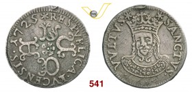 LUCCA REPUBBLICA (1369-1799) Barbone da 6 bolognini, 1725. D/ LVCA a croce R/ Il Volto Santo, coronato, e sopra due stelle. CNI 757 (Grosso da 6) MIR ...