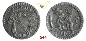 LUCCA REPUBBLICA (1369-1799) Panterino 1716. D/ Stemma coronato R/ Stemma coronato sostenuto da una pantera. CNI 741/742 MIR 227/2 Bellesia pag. 423, ...