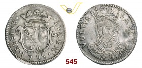LUCCA REPUBBLICA (1369-1799) Grosso da 3 bolognini, 1733. D/ Stemma coronato R/ Il Volto Santo, coronato. CNI 771 MIR 230/2 Bellesia pag. 439, 31 (que...