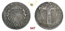 LUCCA REPUBBLICA (1369-1799) Santacroce da 25 bolognini, 1735. D/ Stemma coronato R/ Il Volto Santo, a figura intera, in croce. CNI 780 MIR 232/2 Bell...