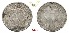 LUCCA REPUBBLICA (1369-1799) Santacroce da 25 bolognini, 1748. D/ Stemma coronato R/ Il Volto Santo, a figura intera, in croce. CNI 808 MIR 232/4 Bell...