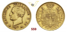 NAPOLEONE I, Imperatore (1804-1814) 40 Lire 1814 Milano “puntali sagomati”. Pag. 17a Au g 12,86 BB