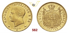 NAPOLEONE I, Imperatore (1804-1814) 20 Lire 1809 Milano. Pag. 19 Au g 6,44 BB÷SPL