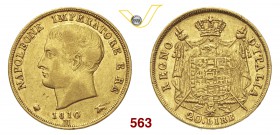 NAPOLEONE I, Imperatore (1804-1814) 20 Lire 1810 Milano. Pag. 20 Au g 6,41 BB