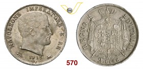 NAPOLEONE I, Imperatore (1804-1814) 2 Lire 1813 Venezia “II° tipo”, puntali sagomati. Pag. 21a Ag g 10,00 Rara SPL