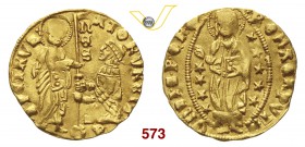 SENATO ROMANO (1350-1439) Ducato al tipo di Venezia. D/ San Pietro consegna il vessillo al Senatore, genuflesso R/ il redentore in aureola, benedicent...