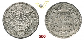 INNOCENZO XI (1676-1689) Testone 1686 A. X, Roma. Munt. 110 Ag g 9,16 BB+