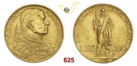 PIO XI (1929-1938) 100 Lire 1932 XI, Roma. Pag. 615 Au g 8,80 Rara • Lievissimo colpetto q.SPL