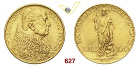 PIO XI (1929-1938) 100 Lire 1934 XIII, Roma. Pag. 617 Au g 8,80 Rara q.FDC