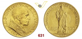 PIO XII (1939-1958) 100 Lire 1940 II, Roma. Pag. 706 Au g 5,20 Rara FDC