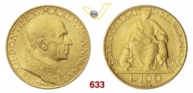 PIO XII (1939-1958) 100 Lire 1942 IV, Roma. Pag. 708 Au g 5,20 Rara FDC