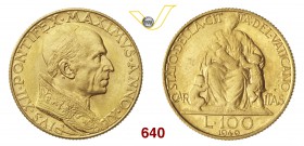 PIO XII (1939-1958) 100 Lire 1949 XI, Roma. Pag. 715 Au g 5,19 Molto rara q.FDC