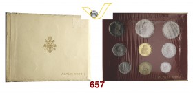 GIOVANNI XXIII (1958-1963) Serie, in cartoncino, 1959 A. I, Roma, composta da 9 valori: Lire 100 Au, Lire 500 Ag, Lire 100 e 50 Ac, Lire 20 Ba, Lire 1...