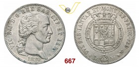 VITTORIO EMANUELE I (1802-1821) 5 Lire 1820 Torino. Pag. 14 Ag g 25,03 Rara SPL÷FDC