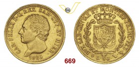 CARLO FELICE (1821-1831) 80 Lire 1825 Torino. MIR 1032e Pag. 26 Au g 25,78 BB
