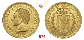 CARLO FELICE (1821-1831) 80 Lire 1826 Torino. MIR 1032f Pag. 28 Au g 25,75 BB/q.SPL