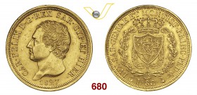 CARLO FELICE (1821-1831) 80 Lire 1827 Genova. MIR 1032g Pag. 29 Au g 25,76 BB÷SPL