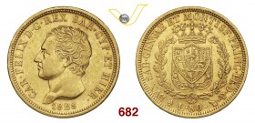 CARLO FELICE (1821-1831) 80 Lire 1828 Torino “L”. MIR 1032j Pag. 32 Au g 25,65 BB