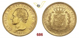 CARLO FELICE (1821-1831) 80 Lire 1830 Genova. MIR 1032m Pag. 35 Au g 25,72 BB÷SPL