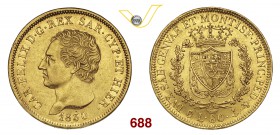 CARLO FELICE (1821-1831) 80 Lire 1830 Genova. MIR 1032m Pag. 35 Au g 25,75 • Ottimi rilievi; un paio di lievi colpetti q.SPL