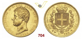 CARLO ALBERTO (1831-1849) 100 Lire 1834 Torino. MIR 1043e Pag. 139 Au g 32,26 BB/q.SPL