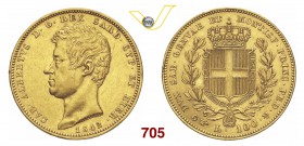 CARLO ALBERTO (1831-1849) 100 Lire 1842 Torino. Pag. 154 Au Molto rara g 32,26 • Colpetti BB÷SPL