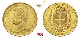 CARLO ALBERTO (1831-1849) 20 Lire 1842 Genova. MIR 1045s Pag. 194 Au g 6,45 q.SPL
