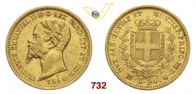 VITTORIO EMANUELE II, Re di Sardegna (1849-1861) 20 Lire 1860 Milano. MIR 1055w Pag. 357 Au g 6,42 Rara BB+