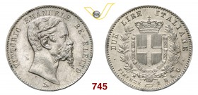 VITTORIO EMANUELE II, Re Eletto (1859-1861) 2 Lire 1860 Firenze. Pag. 436 Ag g 9,99 Rara SPL