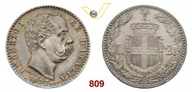 UMBERTO I (1878-1900) 2 Lire 1897 Roma. Pag. 598 MIR 1102b Ag g 10,00 q.FDC/FDC