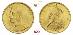 VITTORIO EMANUELE III (1900-1946) 50 Lire 1931 X Roma. Pag. 658 MIR 1123b Au g 4,40 Rara q.FDC