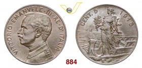 VITTORIO EMANUELE III (1900-1946) 5 Centesimi 1918 Roma “Italia su prora”. Pag. 897 MIR 1163g Cu g 4,81 FDC