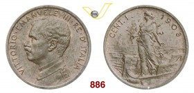VITTORIO EMANUELE III (1900-1946) Centesimo 1908 Roma “Italia su prora”. Pag. 945 MIR 1170a Cu g 0,99 Molto rara SPL+