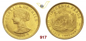 CILE 50 Pesos 1926. Fb. 55 Au g 10,16 SPL