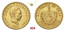 CUBA 4 Pesos 1916. Fb. 5 Au g 6,69 SPL