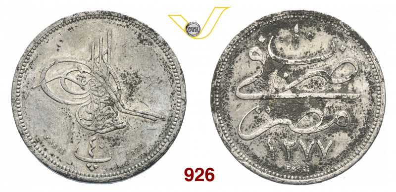 EGITTO ABDUL AZIZ (1861-1876) 40 Para 1277 "essai 1872" in metallo bianco. g 21,...