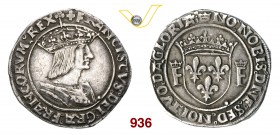 FRANCIA FRANCESCO I Testone s.d., Lione. D/ Busto coronato e corazzato R/ Stemma coronato accostato da iniziali F coronate. Ciani 1110/1112 Duplessy t...