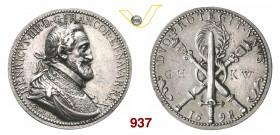 FRANCIA ENRICO IV DI BORBONE (1589-1610) Medaglia 1598 per la pace di Vervins tra Francia e Spagna. Opus Conrad Van Bloc Pollard 777 Ag mm 43,8 g 21,4...