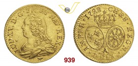 FRANCIA LUIGI XV (1715-1774) Luigi d'oro 1728 A, Parigi. Fb. 461 Au g 8,17 SPL