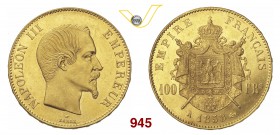 FRANCIA NAPOLEONE III (1852-1870) 100 Franchi 1858 A, Parigi. Gad. 1135 Au g 32,24 • Di grande qualità SPL÷FDC