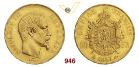 FRANCIA NAPOLEONE III 50 Franchi 1857 A, Parigi. Kr. 785.1 Au g 16,14 SPL